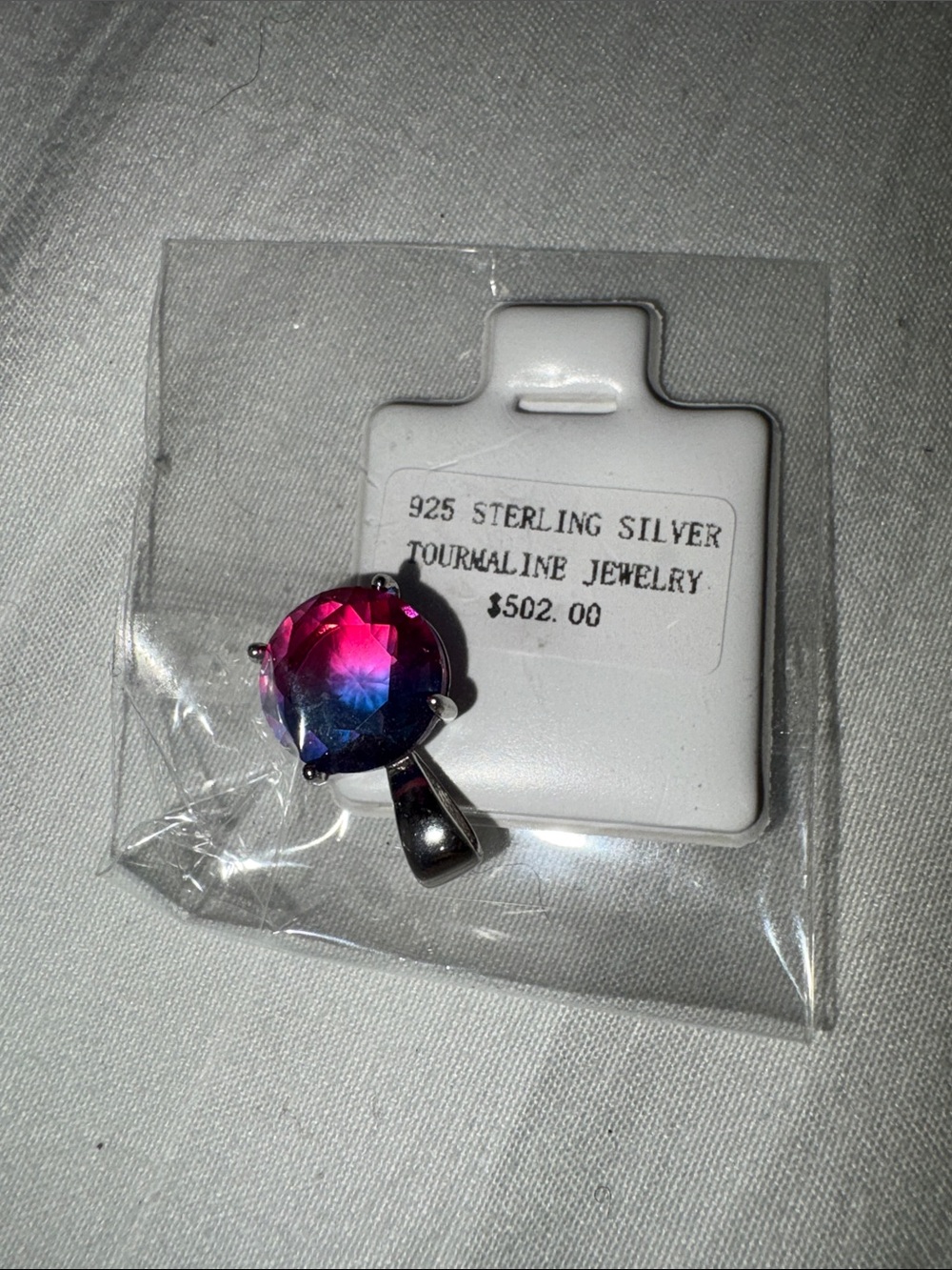 Sterling Silver Round Mystic Tourmaline Pendant - Blue & Pink